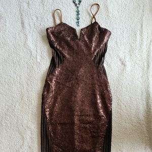 Gorgeous sheer & sequin cocktail dress